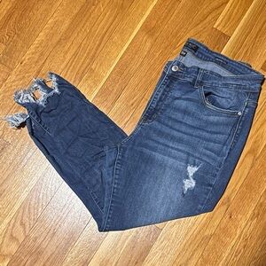 Judy Blue Skinny Blue Jeans with Distressed Details